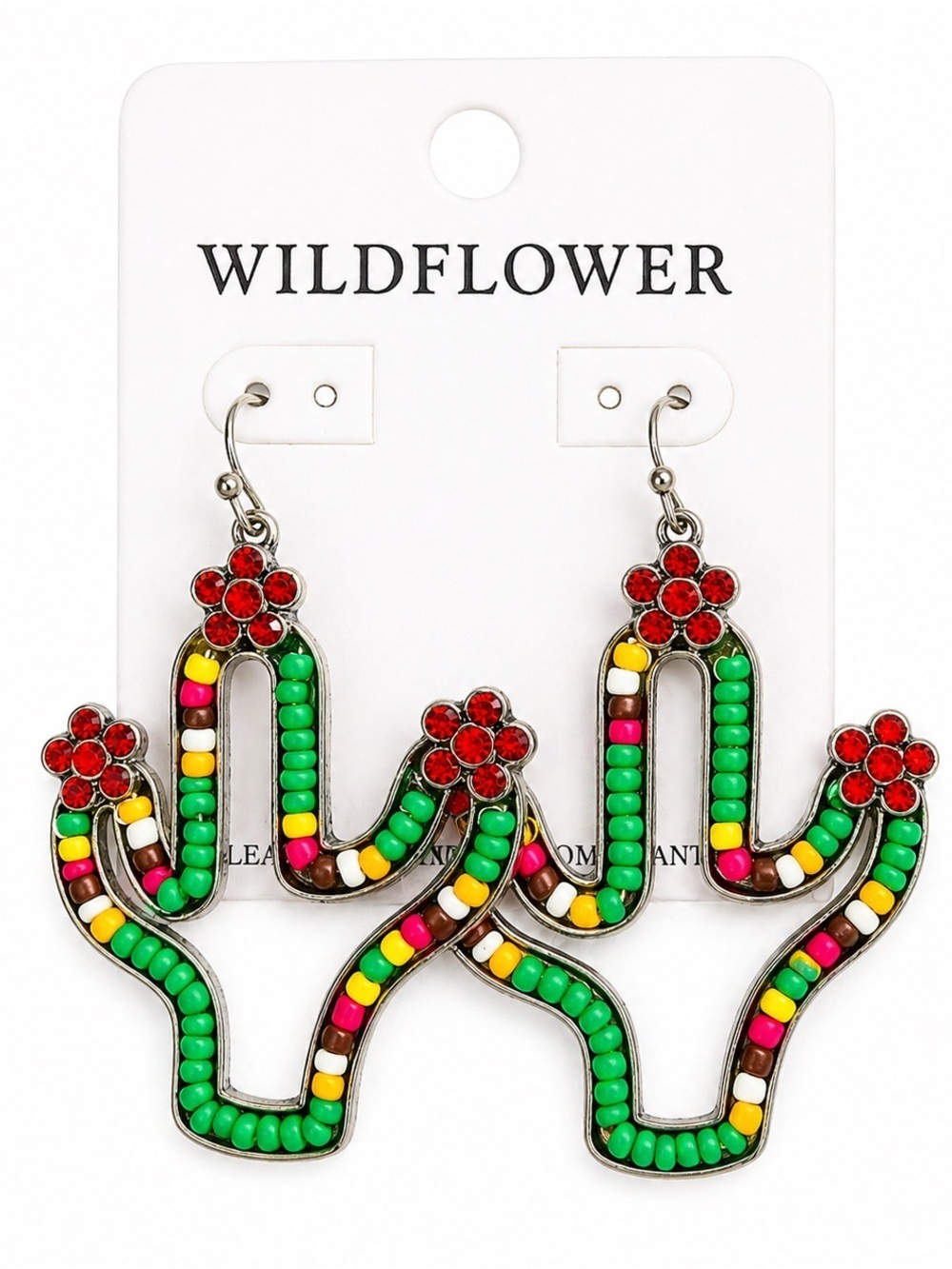 Rhinestone Cactus Statement Earrings